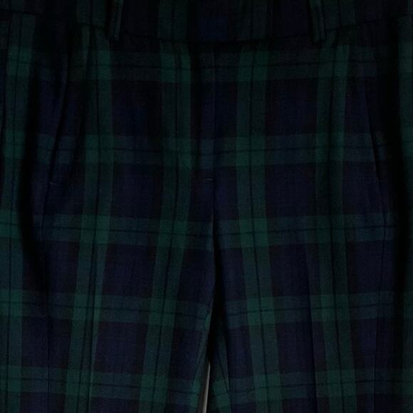 J. Crew Maddie Blackwatch Tartan Plaid Pants Wool Blend Sz 0 Preppy Academia - Picture 4 of 13